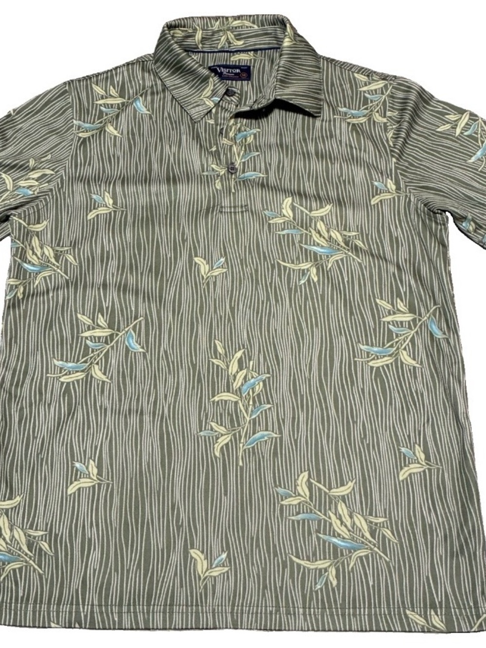 Olive Green Printed Polo Shirt